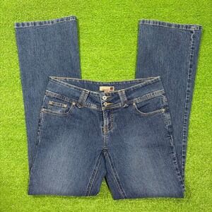 Vintage Y2K Forever21 Womens 9 Denim Blue Bootcut Flare Jeans Wide Belt Loops